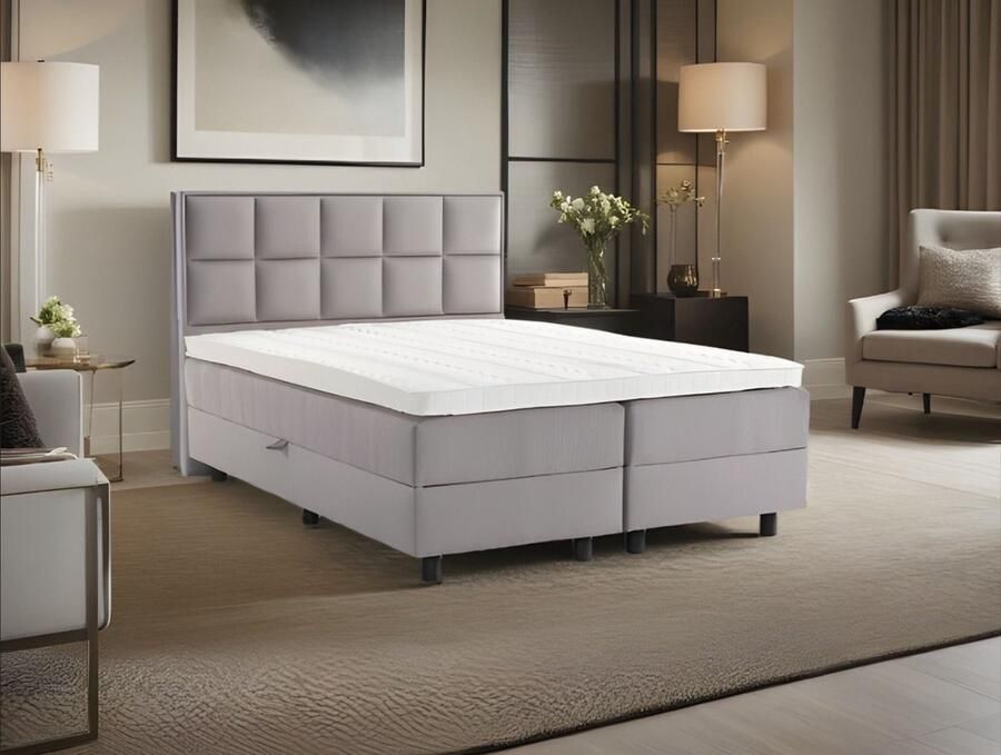 BSS Bedding Vlinder Boxspring Complete Boxspring 180x200 Kingsize Boxspring met Opbergruimte Slaapkamerbed Bedden Bed Set 1 x Matras met Topper 2 x Bedbox 1 x Hoofdbord