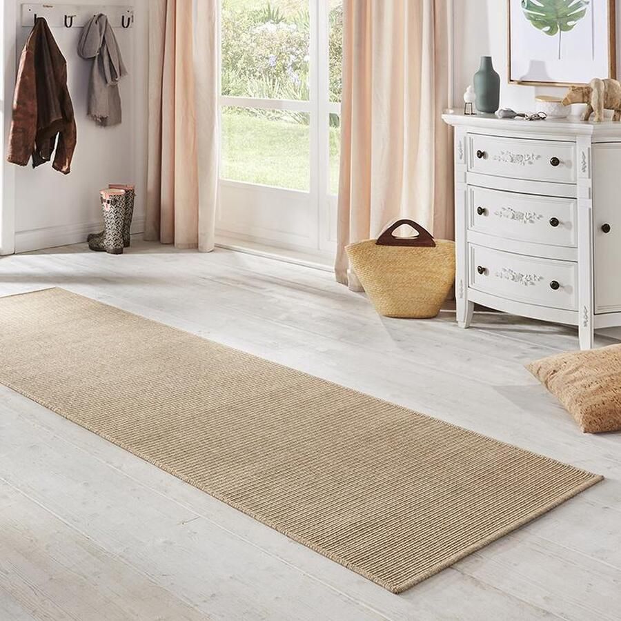 HANSE Home Loper Nature in- en outdoor Vloerkleed weerbestendig balkon hal woonkamer waterbestendig sisal look