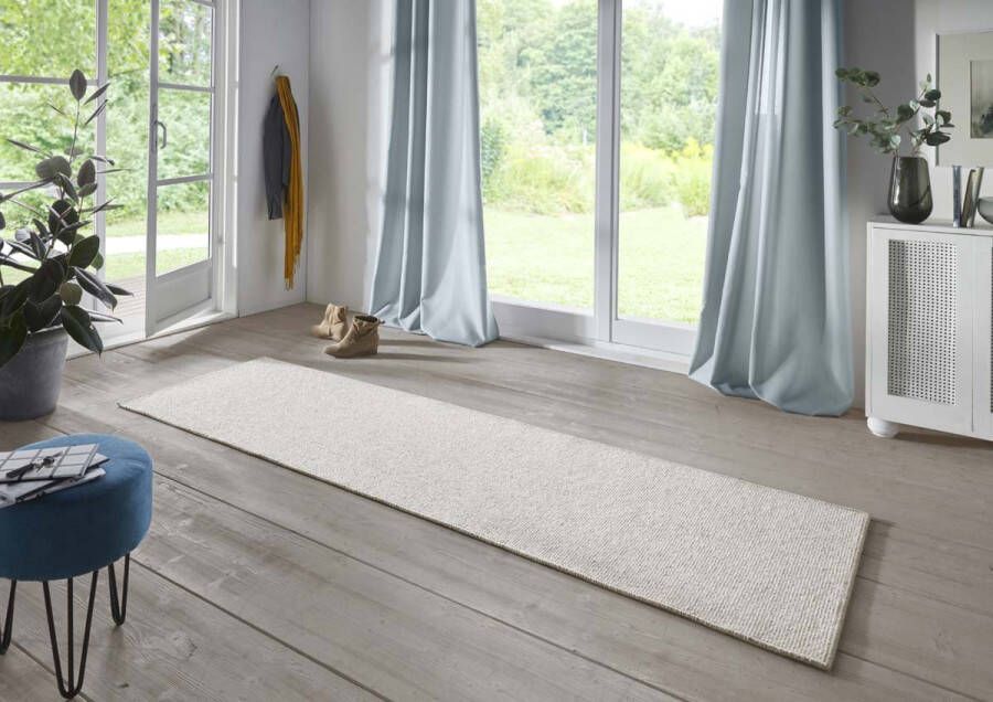 BT Carpet Effen loper Fineloop Comfort crème 80x500 cm