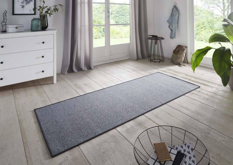 BT Carpet Moderne loper effen Bouclé grijs 67x150 cm