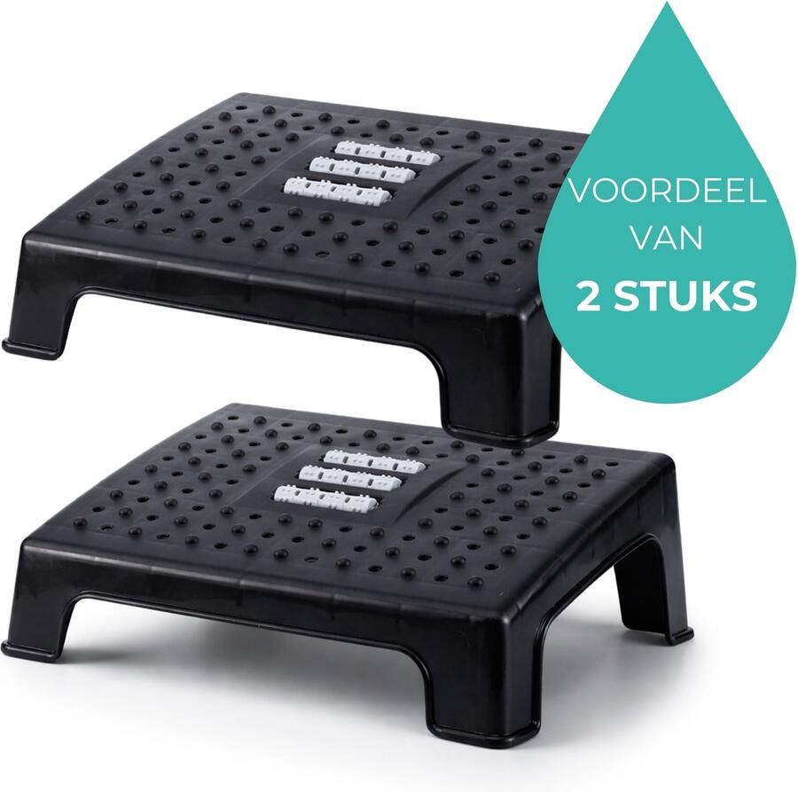 BUDDLEY Voetensteun Bureau SET (2x) Antislip Ergonomische Voetensteun Voetsteun Kantoor Voetensteun Bureau Ergonomisch Voetsteun Bureau Voetensteun Voetenbankje Bureau Voetenbankjes Ergonomische Voetenbank Office - Foto 2