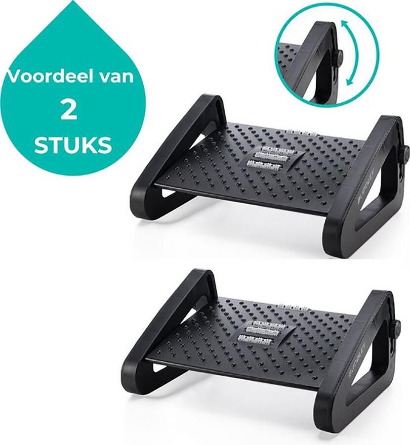 BUDDLEY Voetensteun Verstelbaar SET Voetenbankje Bureau Ergonomisch Voetenbankjes Verstelbaar Voetsteun Kantoor Ergonomische Voetenbank Office - Foto 2