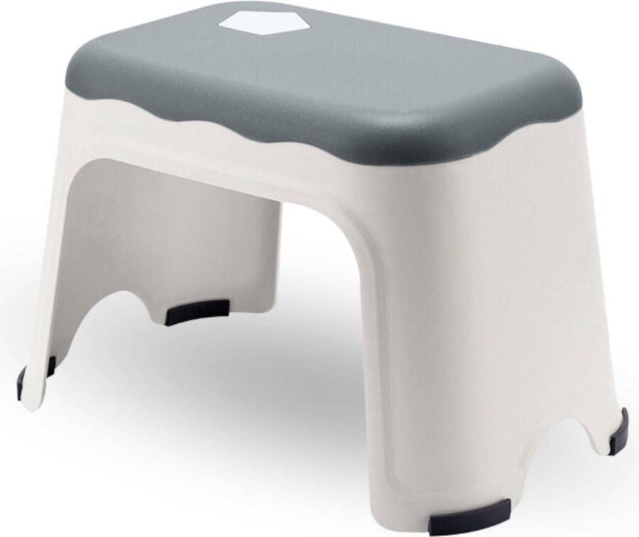 BUDDLEY Opstapje Grijs L Krukje Kinderen Krukje Opstapkrukje Keuken Plastic Krukje Badkamer Toilet Kinder Opstapje Kind Opstapjes Volwassenen Opstapje keuken Trapje