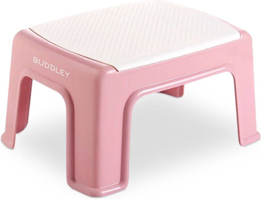 BUDDLEY Opstapje Roze Klein Krukje Kinderen Krukje Opstapkrukje Keuken Krukje Badkamer Toilet Kinder Opstapje Kind Opstapjes Opstapje keuken Trapje