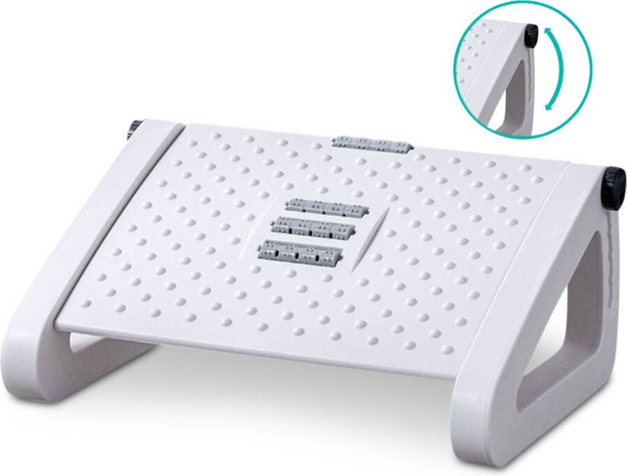 BUDDLEY Voetensteun Verstelbaar Wit Voetenbankje Bureau Ergonomisch Voetenbankjes Verstelbaar Voetsteun Kantoor Ergonomische Voetenbank Office - Foto 3