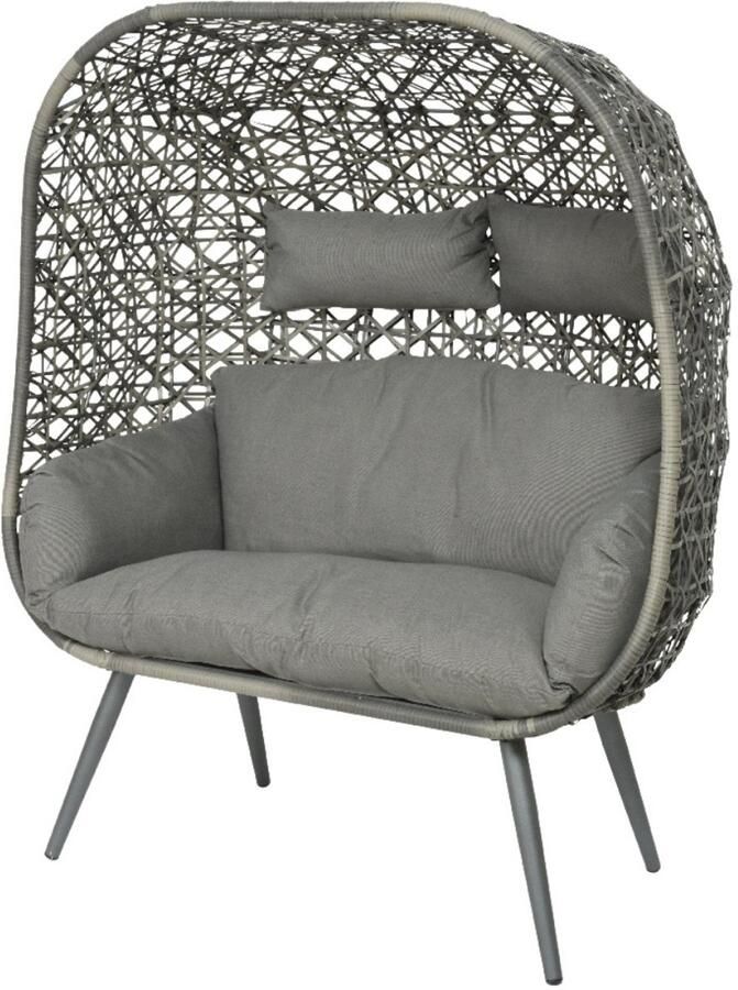 Budgetland Palermo 2 persoons Egg chair stoel grijs 151 cm