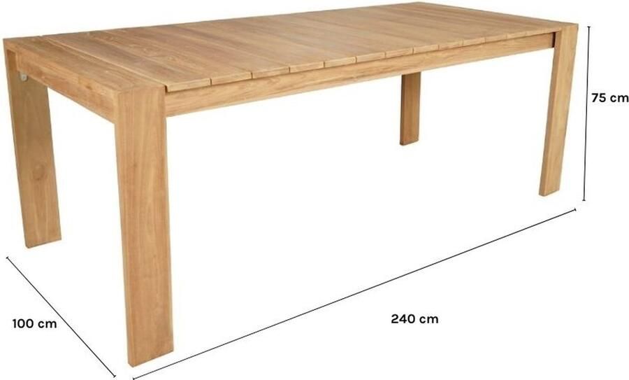BUITEN living Oakland dining tuintafel teakhout 240cm 6 personen