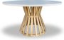 BUITEN living Elzas dining tuintafel betonlook + hardhout Light Teak 135cm rond 4 personen 5 personen - Thumbnail 2