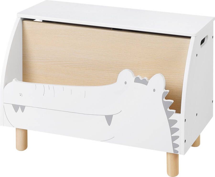 BukkitBow Boekenkast voor Kinderen met Staande Plank en Opbergruimte Krokodil Vorm (60x44x30CM)