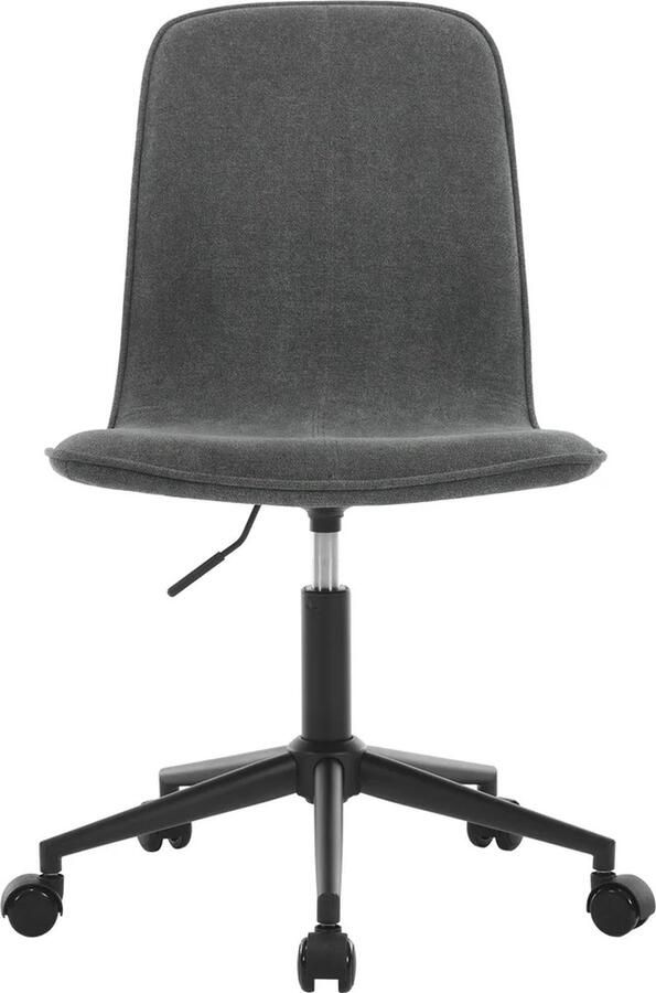 BukkitBow Comfortabele Bureaustoel Gevoerde Bureaustoel met Badstof Bekleding Verstelbaar in Hoogte Donker Grijs