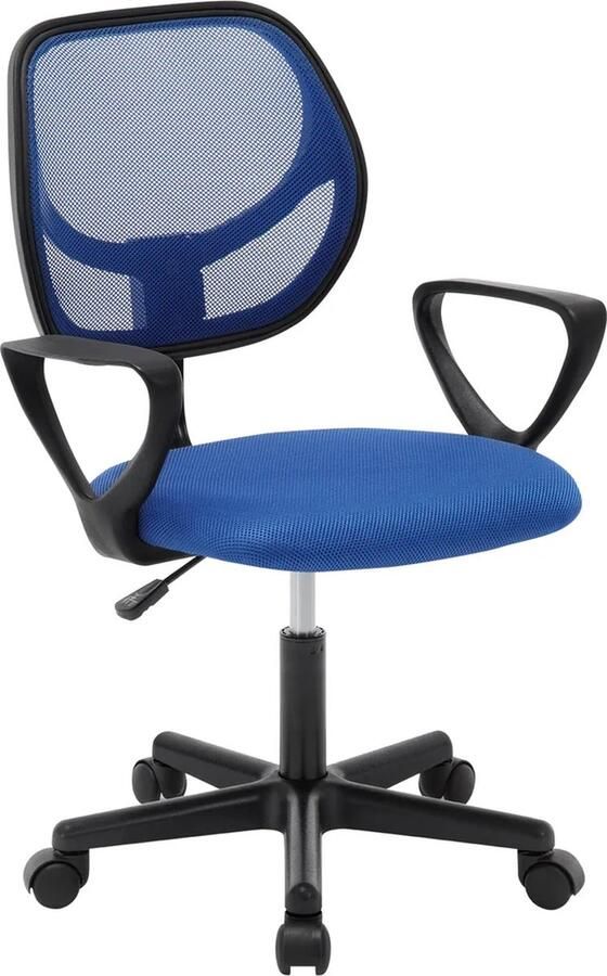 BukkitBow Compacte Bureaustoel Verstelbaar in Hoogte: 41-53 cm 100 kg Draagvermogen Blauw