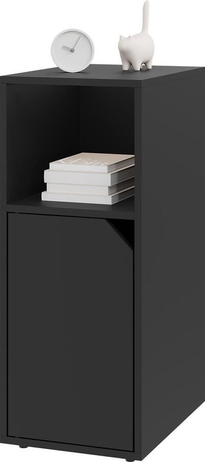 BukkitBow Nachtkastje met Opbergruimte Modern Design 25X35X62CM Zwart Sinterklaas Cadeau – Kerst Cadeau