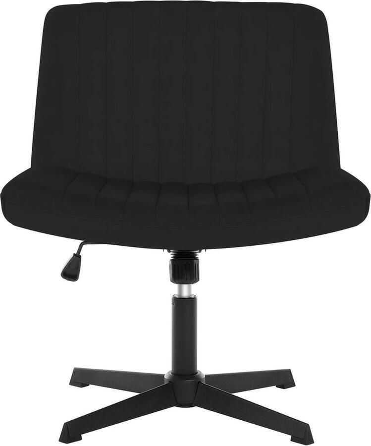 BukkitBow Relaxstoel Fauteuil Verstelbaar en 360° Draaibaar Fluweel of Kunstleer Materiaal Zwart (Fluweel)