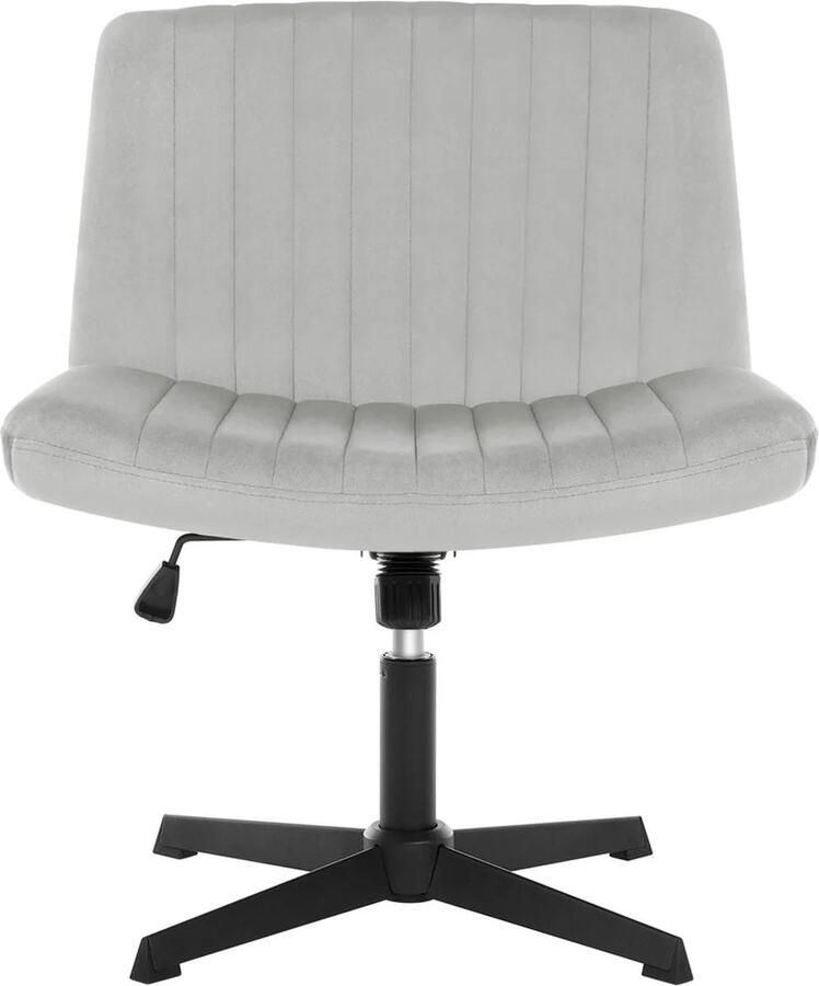 BukkitBow Relaxstoel Fauteuil Verstelbaar en 360° Draaibaar Fluweel of Kunstleer Materiaal Licht Grijs (Fluweel)