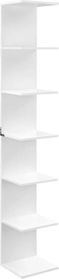 BukkitBow Staande Boekenkast 7 Niveaus Vrijstaand 190CM Wit