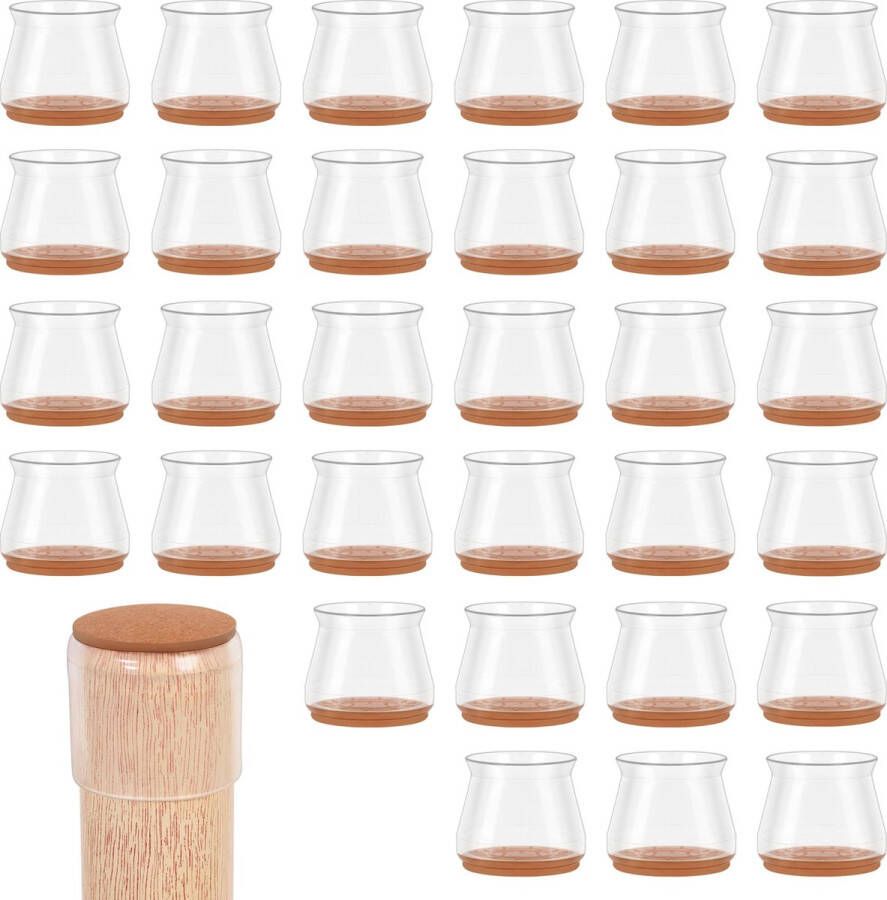 BukkitBow Set Stoelpootdoppen Vilt Doppen Geschikt voor Meubels Met Vilt Geschikt voor Tegels en Hardhouten Vloeren 32 Stuks