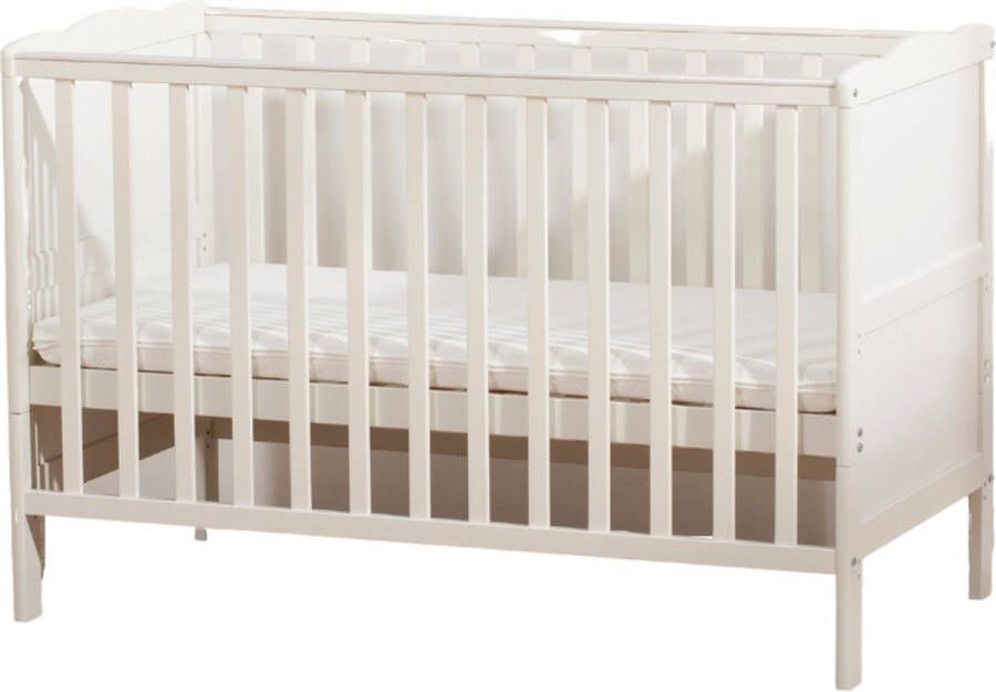 Buxibo Baby Bed Ledikant 120x60cm Inclusief Matras Hout Meegroeibed Babykamer Wit - Foto 1