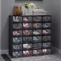 Buxibo Opvouwbare Schoenenkast 24 Transparante Schoenendozen Show Box kunststof Opbergsysteem Organizer Vouwbaar Stapelbaar Uitbreidbaar 24 Paar Schoenen - Thumbnail 1