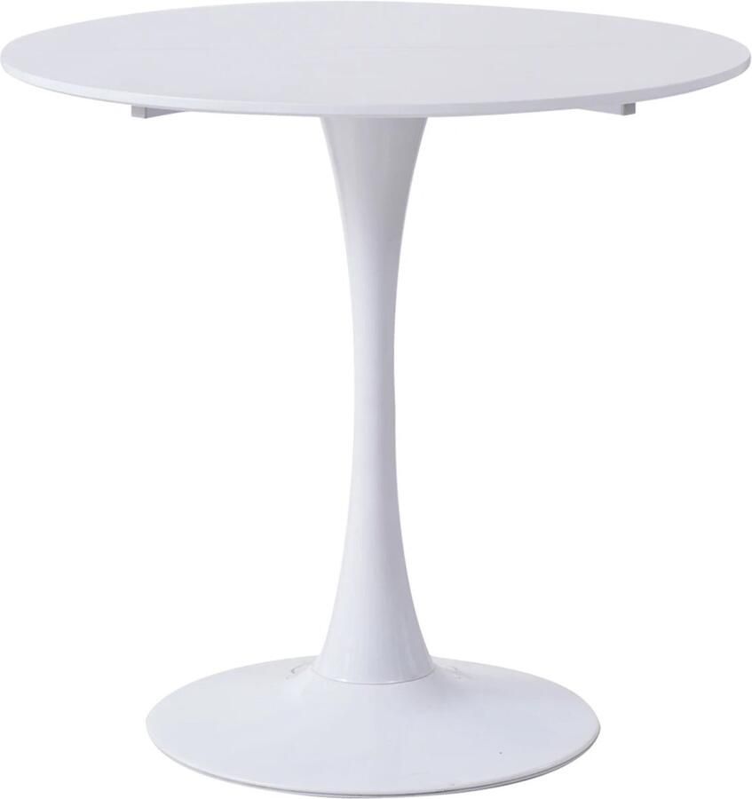 Buylin Ronde Tafel Eetkamertafel Kleine Balkontafel Eetkamertafel Rond Keuken tafel 80cm Wit Modern