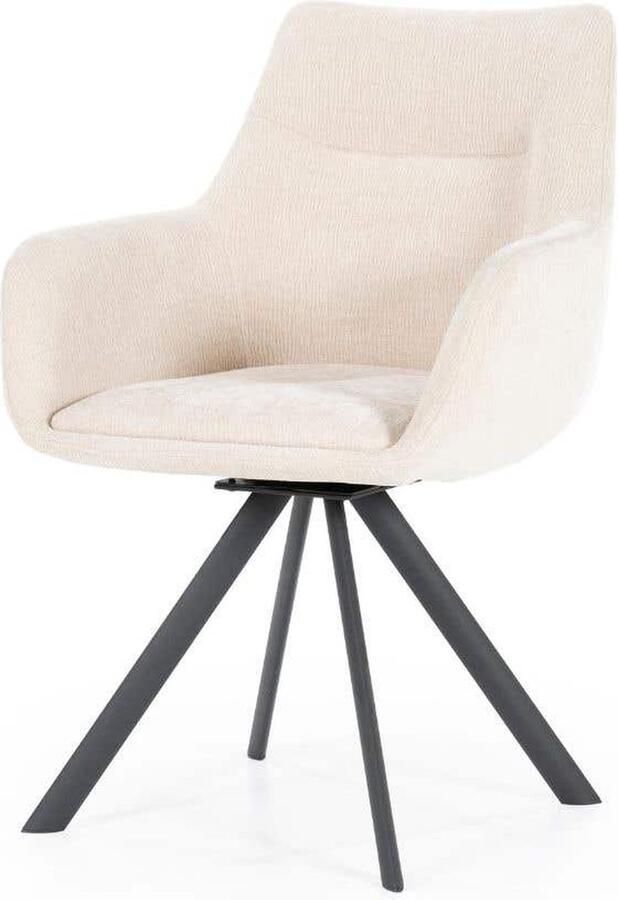 By-Boo Eetkamerstoel Bliss with armrest beige