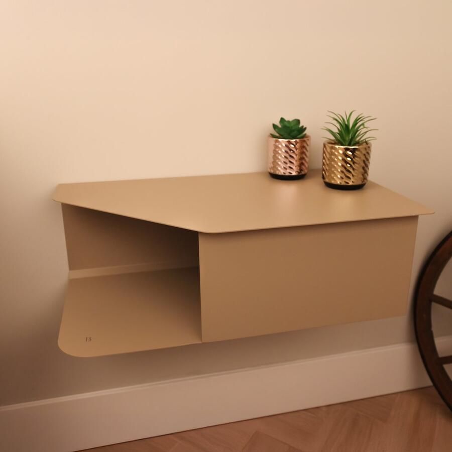 By Bresi Nachtkastje Riva- Rechts Beige Minimalistisch design Nachtkastjes Nachtkastje modern
