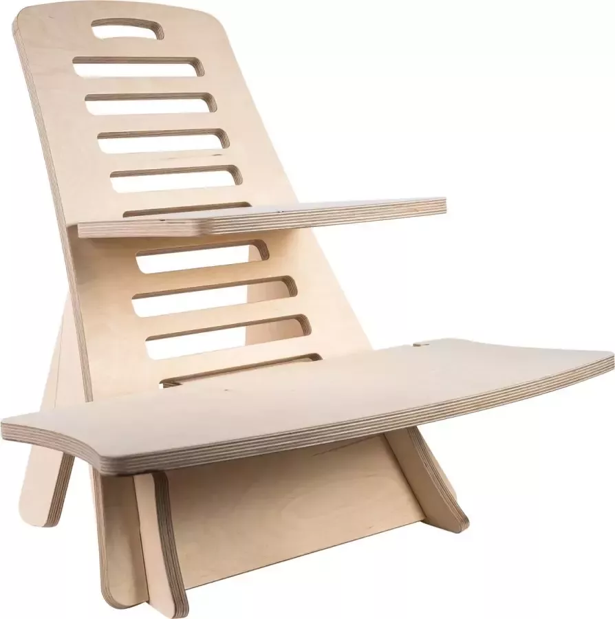 By-Ed ! AFGEPRIJSD! Vanwege lichte beschadiging scherp geprijsd!!Sta bureau XS – Standing desk Thuiswerkplek Ergonomisch – Hout (niet gelakt) laptopstandaard- duurzaam- bureau in hoogte verstelbaar- Works