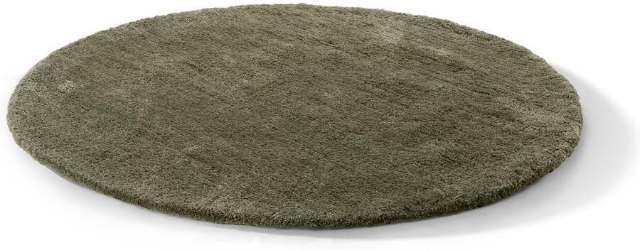 By Javy Vloerkleed rond Faye Mint Vloerkleed rond 160 cm Zachte shaggy Hoogpolig Mint