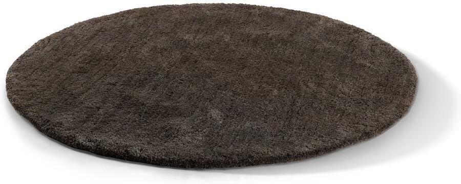 By Javy Vloerkleed rond Faye Stone Vloerkleed rond 160 cm Zachte shaggy Hoogpolig Stone