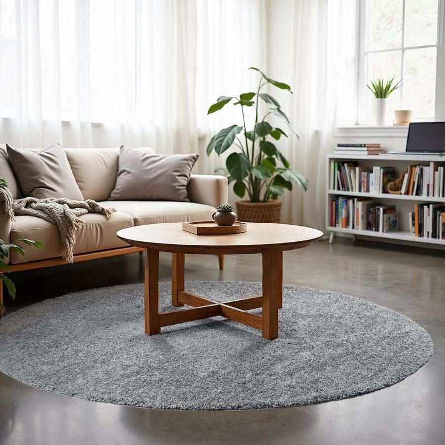 By Javy Vloerkleed rond Maya Taupe Grey Vloerkleed rond 160 cm Modern en comfortabel Taupe Grey