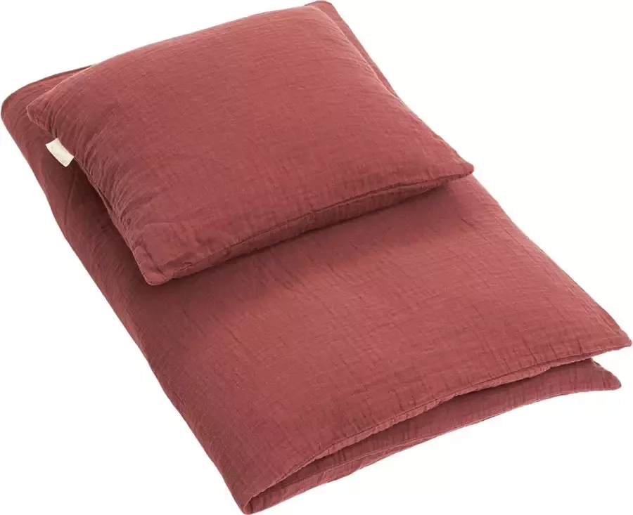 By Klipklap dekbedovertrek + kussensloop eenpersoons Burgundy Bed linen 140 x 200 cm 63 x 60 cm