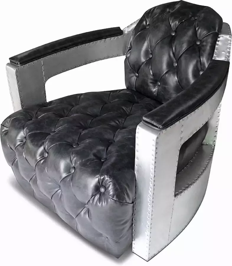 By Kohler Dalton vliegtuigstijl fauteuil lederen aviator