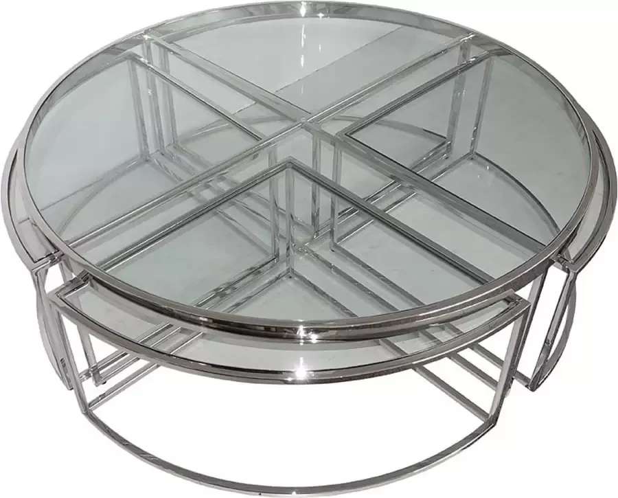 By Kohler Tafel Dominic 120x120x40 5cm zilver Glas