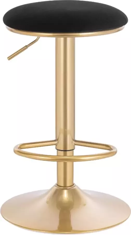 By Marnifique Barstoel Met Voetsteun 360° Draaibaar Hoogte Verstelbaar Elegant Ergonomisch ontwerp Barkruk Goud Met Zwart 1 Stuk