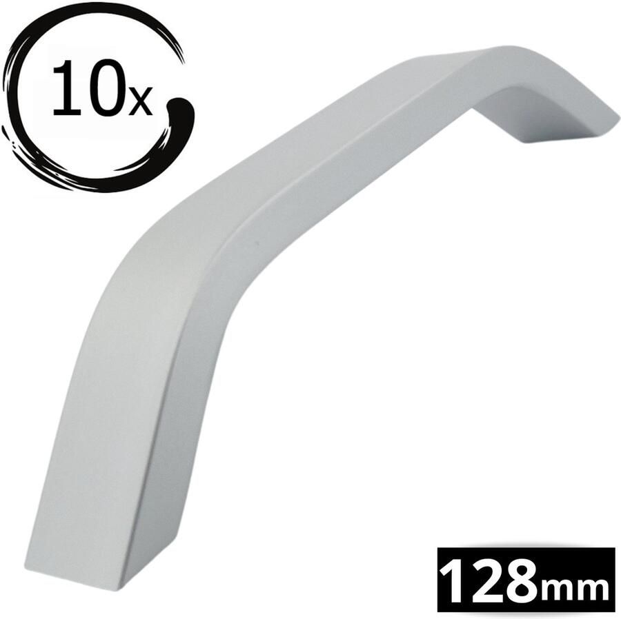 By MJM Beugelgreep Tulsa Aluminium mat 128 MM 10 Stuks Handgreep Keukengreep Handgrepen voor deurtjes Deurgreep Meubelgreep Keukengreep Keukenkastjes Greep Aluminium handgrepen kast meubelgrepen inclusief schroeven - Foto 2