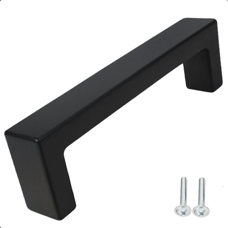 By MJM RVS Handgrepen Atlanta zwart 96 mm 10 Stuks Strak Handgreep kast Handgrepen voor deurtjes Deurgreep Meubelgreep Handgreep Zwart meubelgrepen handgreep keukenkastjes Greep Zwart Meubelbeslag handgreep badkamer schroeven - Foto 4