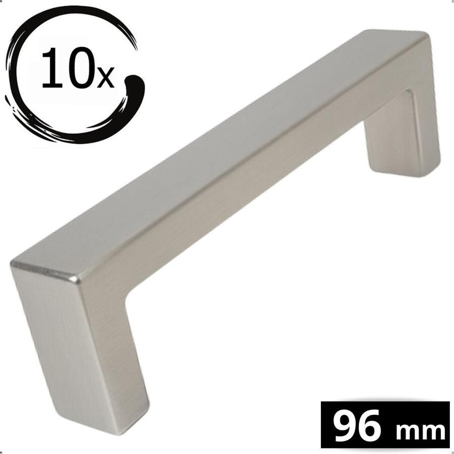 By MJM Handgreep RVS 96 MM Atlanta 10 Stuks Handgrepen keukenkastjes Handgrepen voor deurtjes Handgrepen Kast Handgreep keukenkastjes Handgreep kast Meubelbeslag Keukengreep deurgreep rVS - Foto 3