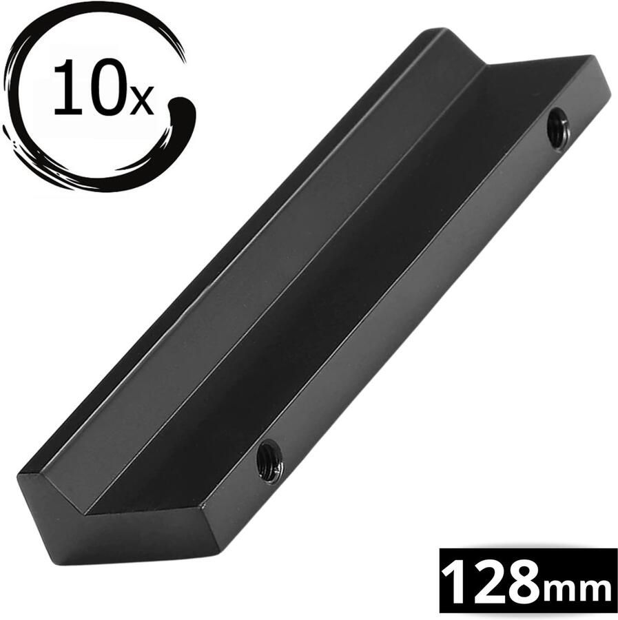 By MJM Handgreep zwart 162mm 10 stuks Hartafstand 128mm Zwart Meubelgreep zwart Handgreep Keukengreep zwart Greep zwart Deurgreep Handgreep keukenkastjes meubelgrepen Handgrepen voor deurtjes inclusief schroeven - Foto 2