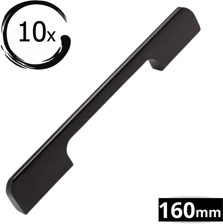 By MJM Handgreep Keukengreep Seattle Zwart 160 mm 10 STUKS Design Handgrepen voor deurtjes Deurgreep Meubelgreep Handgreep Zwart- Keukengreep Keukenkastjes Greep Zwart handgrepen kast meubelgrepen Handgrepen voor deurtjes - Foto 2