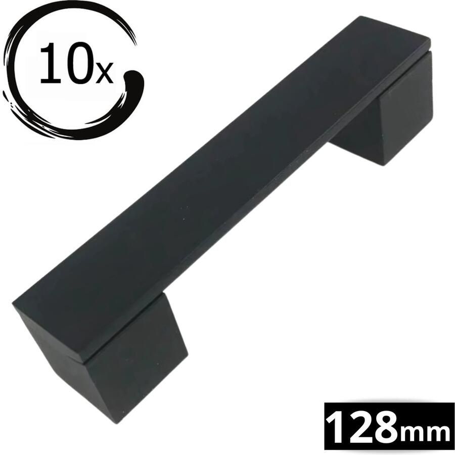 By MJM Handgreep Keukengreep Zwart 128mm 10 Stuks Modern zwart Handgrepen voor deurtjes Meubelgreep Handgreep Zwart- Keukengreep Greep Zwart Meubelbeslag handgrepen kast meubelgrepen Handgrepen voor deurtjes inclusief schroeven - Foto 2