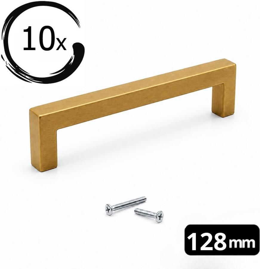 By MJM Handgreep Keukengreep Goud 128 mm 10 Stuks Modern Handgrepen kast Handgrepen voor deurtjes Deurgreep Meubelgreep Handgreep Goud meubelgrepen Keukengreep Keukenkastjes Greep Goud- Meubelbeslag greepjes Inclusief schroeven - Foto 6