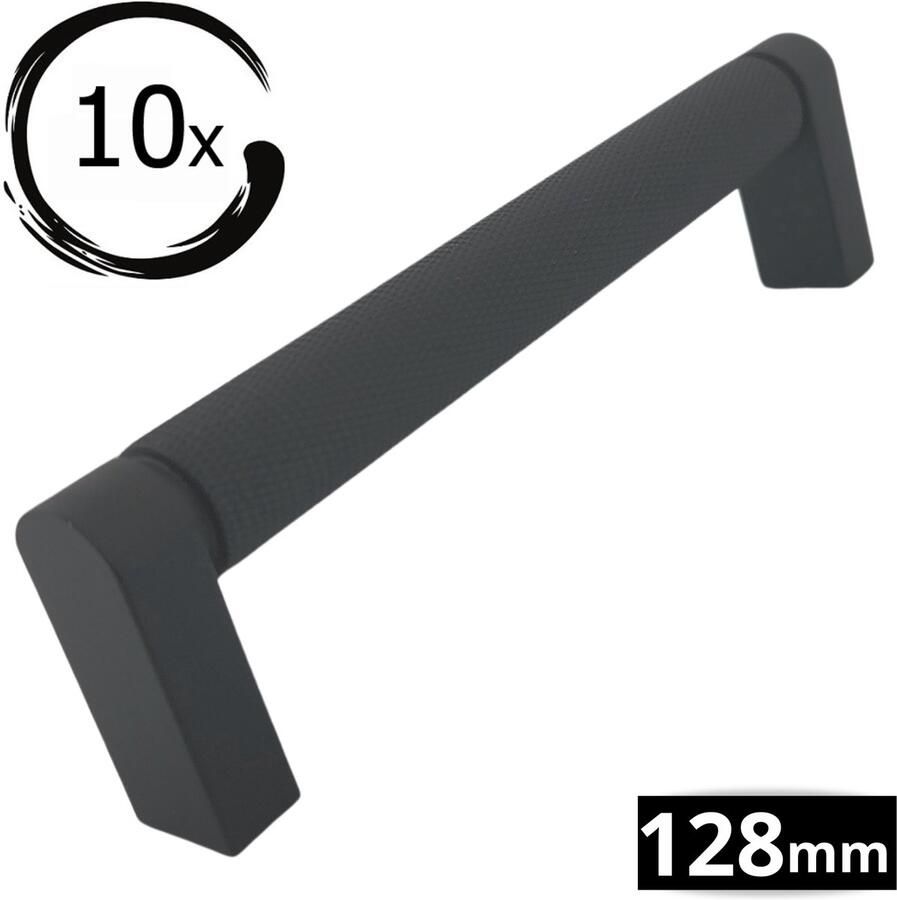 By MJM Handgreep Keukengreep Miami Zwart 128 mm 10 STUKS Design Handgrepen voor deurtjes Deurgreep Meubelgreep Handgreep Zwart- Keukengreep Keukenkastjes Greep Zwart Meubelbeslag greepjes Inclusief schroeven - Foto 2