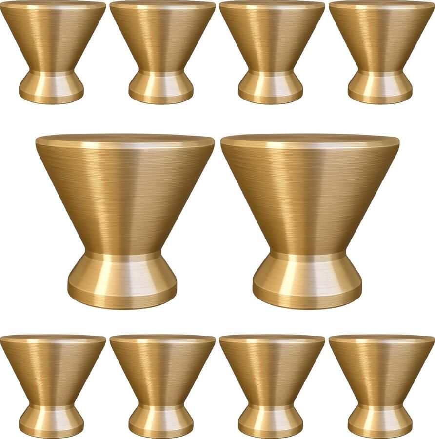 By MJM Meubelknop Dover recht Goud SET 10 Stuks Kast knopjes Kastknoppen Goud Meubelknop- deurknoppen voor kasten Meubelbeslag deurknopjes Kastknopjes
