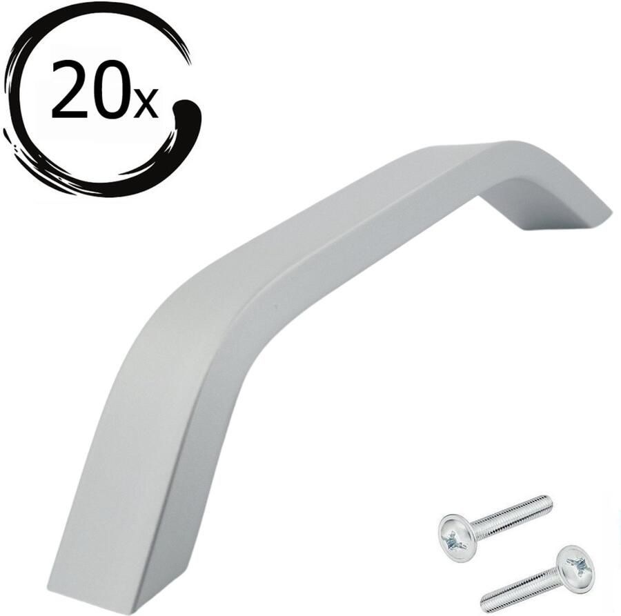 By MJM Handgreep Aluminium 128 MM Tulsa 20 Stuks Handgrepen keukenkastjes Handgrepen voor deurtjes Handgrepen Kast Handgreep keukenkastjes Handgreep kast Meubelbeslag Keukengreep deurgreep Aluminium - Foto 2