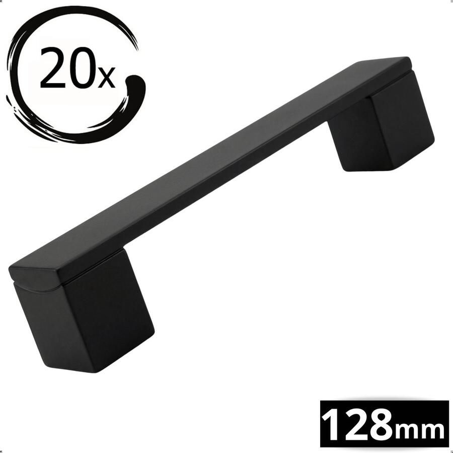 By MJM Handgreep Austin zwart 128 mm 20 stuks Robuust Handgreep kast Handgrepen voor deurtjes Deurgreep Meubelgreep Handgreep Zwart meubelgrepen handgreep keukenkastjes Greep Zwart Meubelbeslag handgreep badkamer schroeven - Foto 2