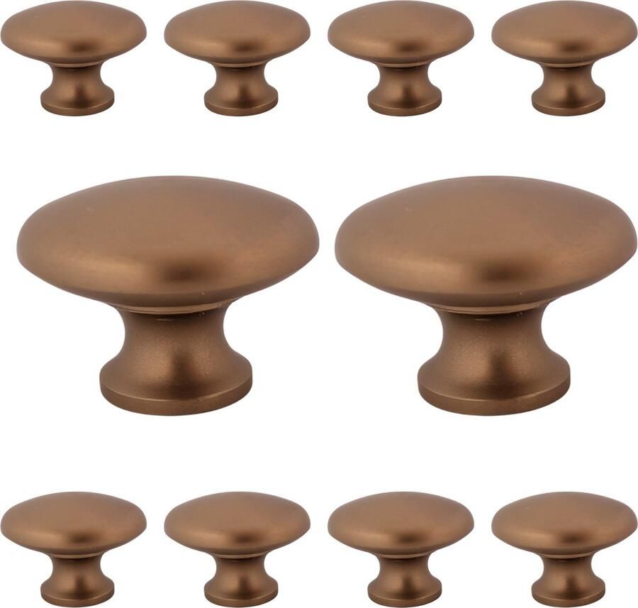 By MJM Kastknoppen Macon Brons rond 10 Stuks Diameter 27 mm Kastknop Meubelknop Deurknoppen voor kasten Meubelbeslag Deurknopjes Meubelknoppen