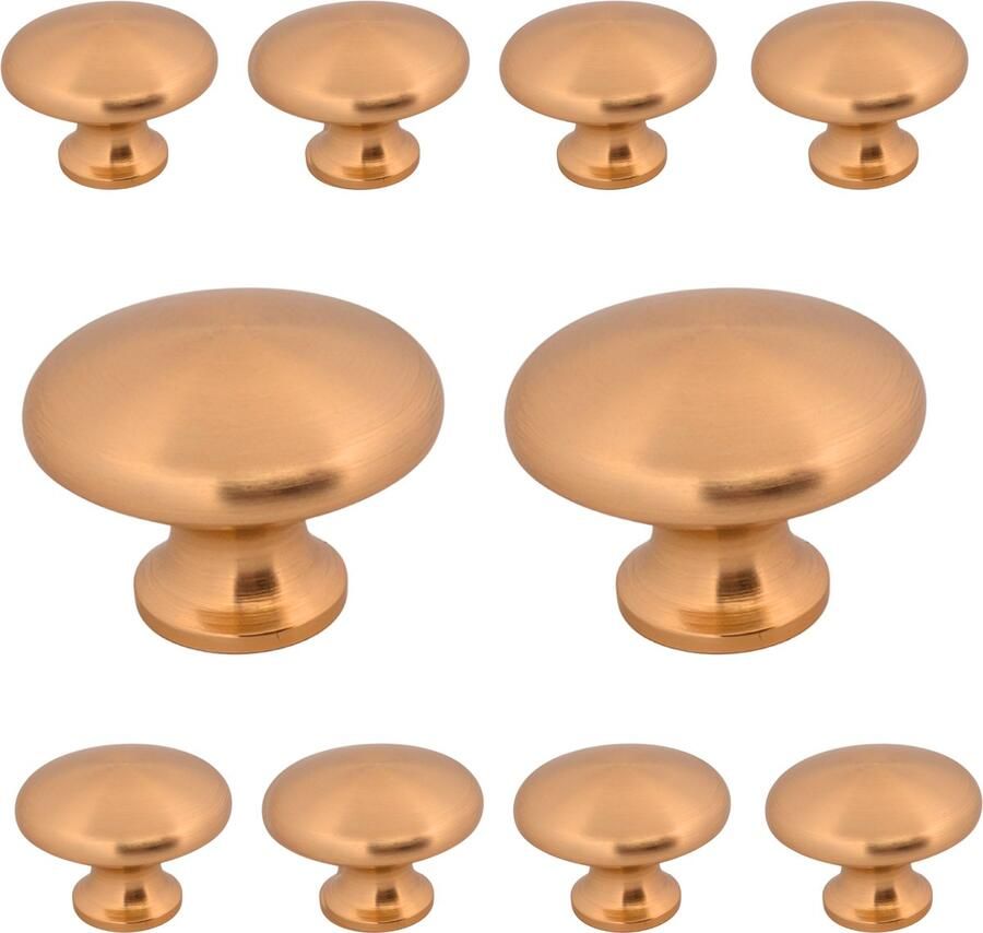 By MJM Kastknoppen Macon Goud rond 10 Stuks Diameter 27 mm Kastknop Meubelknop Deurknoppen voor kasten Meubelbeslag Deurknopjes Meubelknoppen