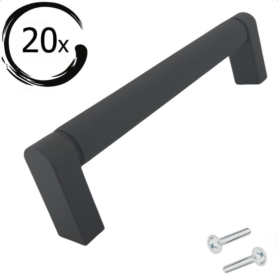 By MJM Handgreep Keukengreep Miami Zwart 128 mm 20 STUKS Design Handgrepen voor deurtjes Deurgreep Meubelgreep Handgreep Zwart- Keukengreep Keukenkastjes Greep Zwart Meubelbeslag greepjes Inclusief schroeven - Foto 2
