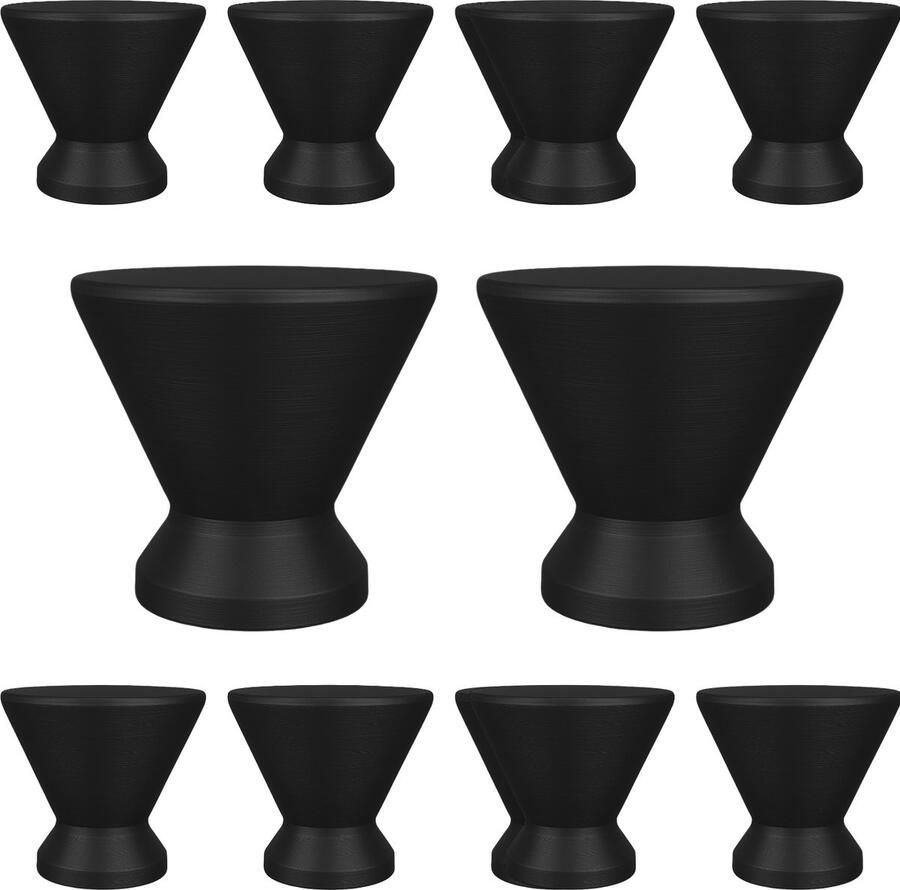 By MJM Meubelknop Dover recht Zwart SET 10 stuks Kast knopjes Kastknoppen Zwart Meubelknop- deurknoppen voor kasten Meubelbeslag deurknopjes Kastknopjes