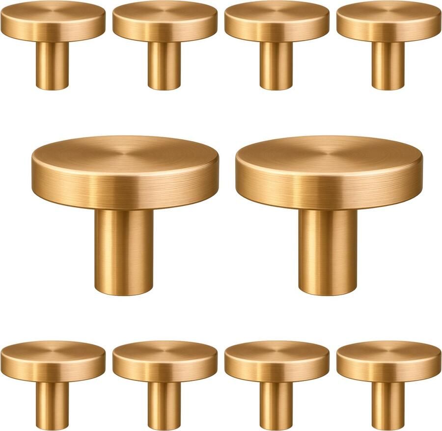 By MJM 20X Meubelknop Harbor Rond Goud Kast knopjes Kastknoppen Goud Meubelknop- deurknoppen voor kasten Meubelbeslag deurknopjes Kastknopjes