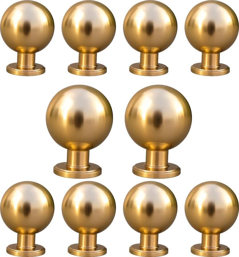 By MJM Meubelknop Madison Rond Goud SET 10 Stuks Kast knopjes Kastknoppen Goud Meubelknop- deurknoppen voor kasten Meubelbeslag deurknopjes Kastknopjes
